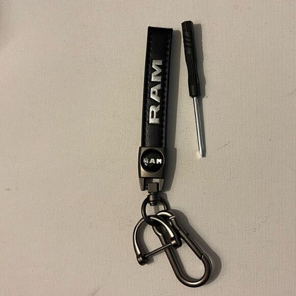Dodge Ram Key Fob Keychain in Black Leather NWT - Picture 4 of 6